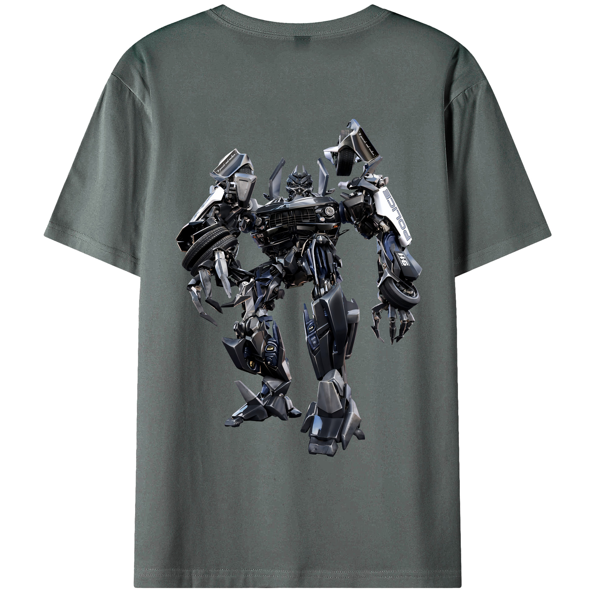 （画像用） Transformers トランスフォーマー 綿100％ メンズ半袖Tシャツ（バックプリント） 通気性